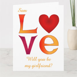 Tarjeta Propuesta de novia LOVE Square personalizada en bl