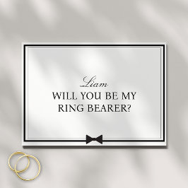 Tarjeta Propuesta de portador de Bowtie Ring con nombre pe