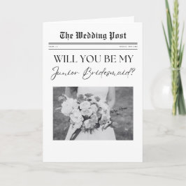 Tarjeta Propuesta de una dama de honor, periódico simple