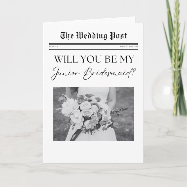 Tarjeta Propuesta de una dama de honor, periódico simple (Anverso)