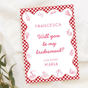 Tarjeta Propuesta del partido Británico Red Gingham Amore