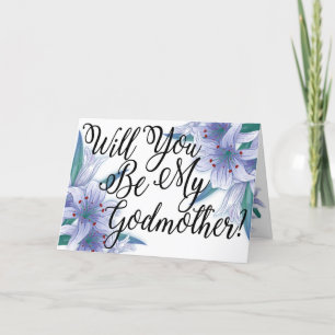 Tarjeta Propuesta Floral de foto azul diosa
