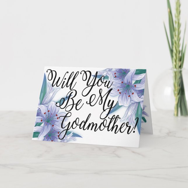 Tarjeta Propuesta Floral de foto azul diosa (Anverso)