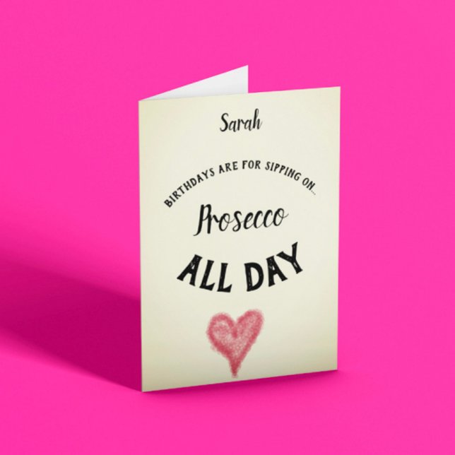 Tarjeta Prosecco Birthdays Customisable (Subido por el creador)