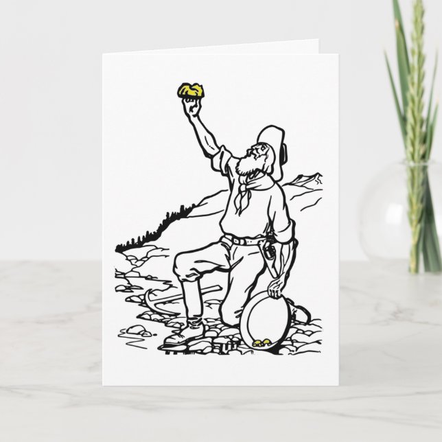 Tarjeta Prospector de oro de los viejos tiempos (Anverso)