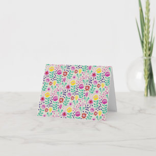 Tarjeta Protea Floral Block Print Millefleur cumpleaños