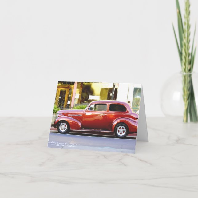 Tarjeta Protector clásico del coche rojo (Anverso)