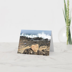 Tarjeta protector de corazón de playa (en blanco dentro)