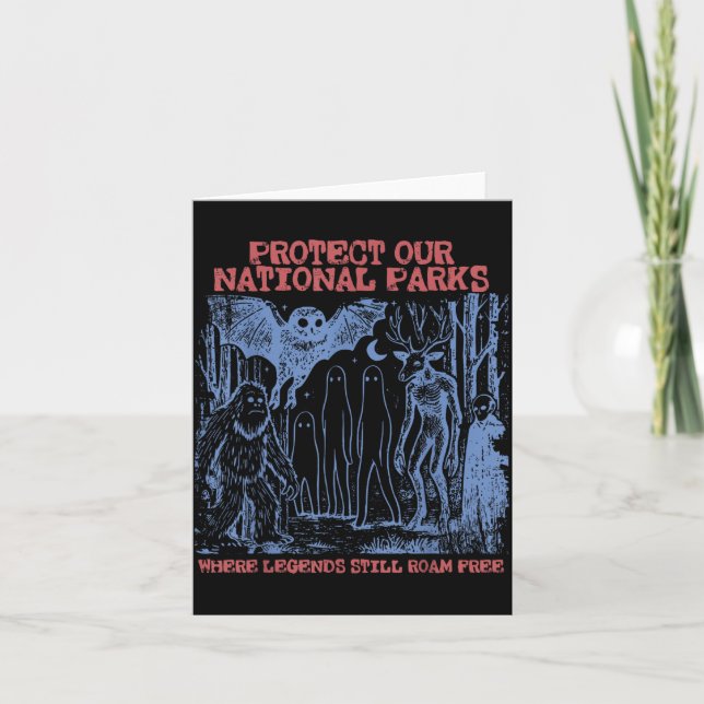 Tarjeta Protege los Parques Nacionales Mothman Críptido We (Anverso)