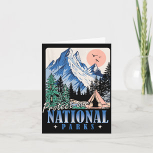 Tarjeta Protege nuestros parques nacionales diseño retro v