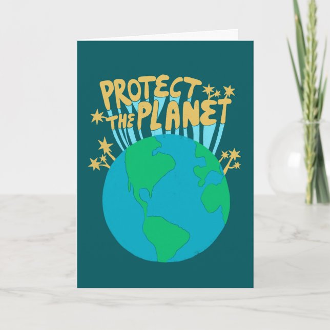 Tarjeta PROTEGER EL PLANETA Eco Green Save Earth (Anverso)