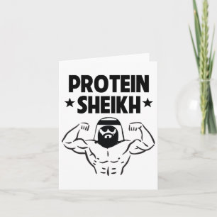 Tarjeta Protein Sheikh Funny Gym Gimnasio Árabe Cuerpo de 
