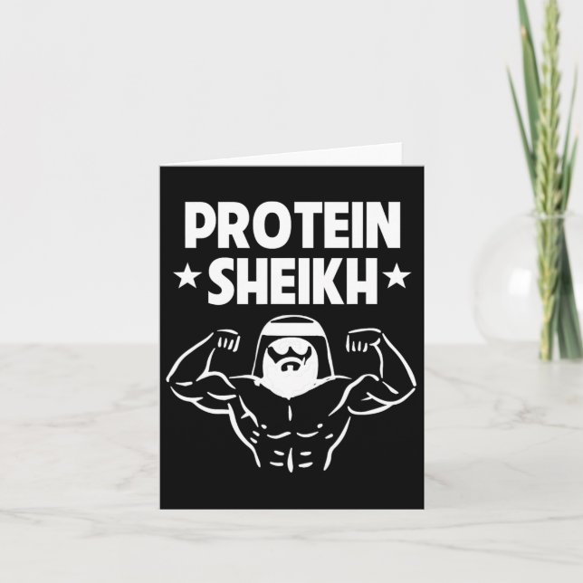 Tarjeta Protein Sheikh Funny Gym Gimnasio Árabe Cuerpo de  (Anverso)