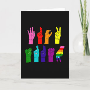 Tarjeta Protesta Lenguaje de Señas ASL Anti-Trump LGBTQ+