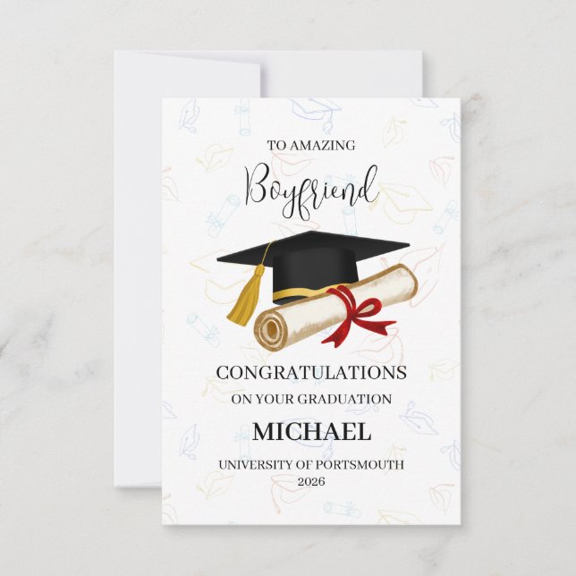 Tarjeta Proud Boyfriend Graduation Personalized (Anverso)
