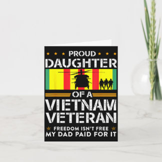 Tarjeta Proud daughter of a vietnam veteran freedom isn't 