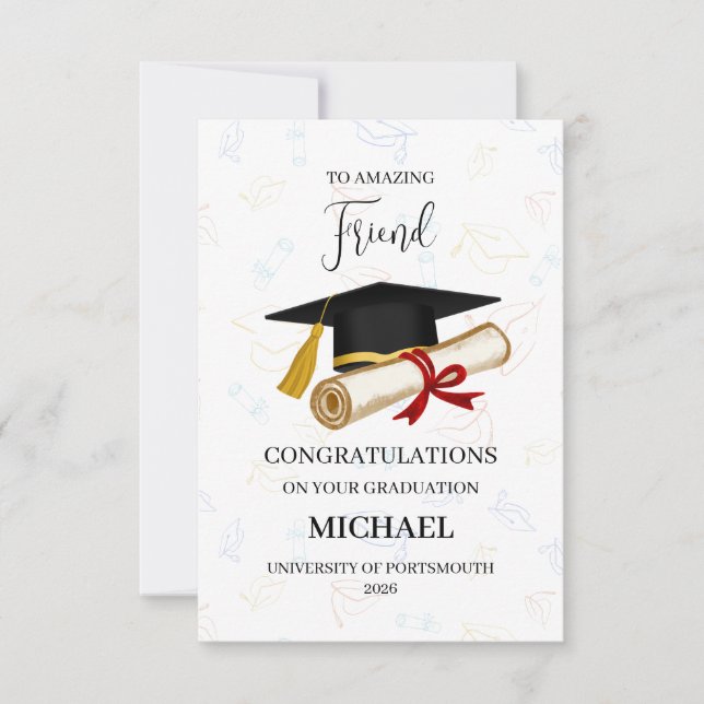 Tarjeta Proud Friend Graduation Personalized (Anverso)