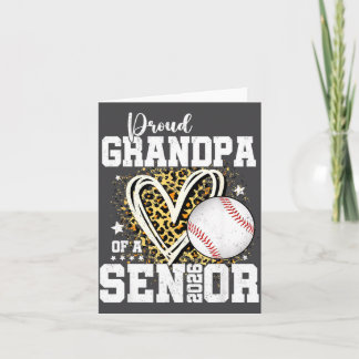 Tarjeta Proud Grandpa Of A 2026 Senior Baseball Graduation