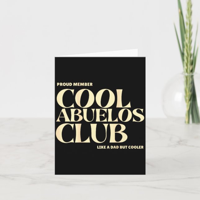 Tarjeta Proud Member Cool Abuelos Club Like A Dad But Cool (Anverso)