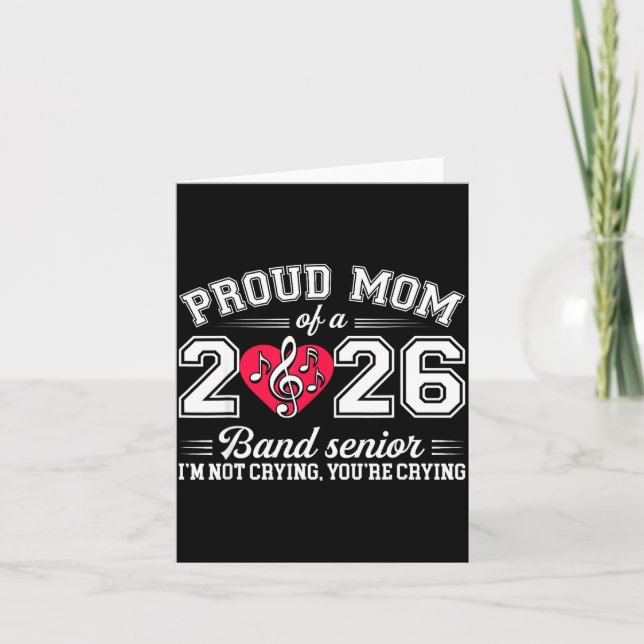 Tarjeta Proud Mom Of A 2026 Band Senior Music Gift  (Anverso)