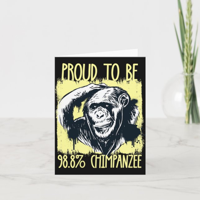 Tarjeta Proud To Be 988 Chimpanzee 2  (Anverso)