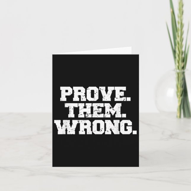 Tarjeta Prove Them Wrong Workout Training Motivation Logo  (Anverso)