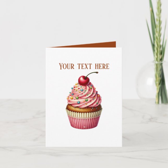 Tarjeta Proveedores de Cute Bakery cupcake personalizable (Anverso)