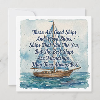 Tarjeta Proverbio náutico de brindis de amistad Sailing Pr