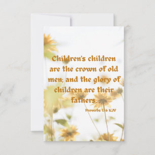 Tarjeta Proverbios 17:6 KJV Biblia Scripture Fic Greeting