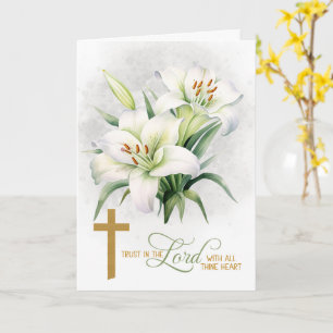 Tarjeta Proverbios 3 Escrituras Religiosas Lirios Blancos