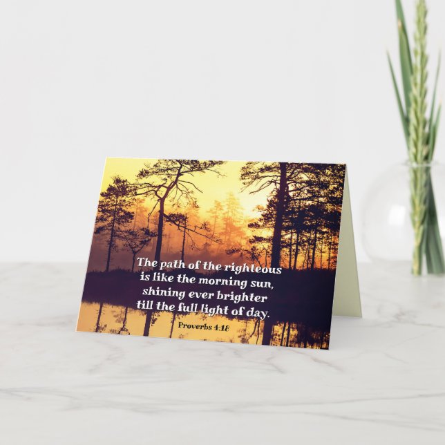 Tarjeta Proverbios 4:18 sendero del acertado versículo de  (Anverso)