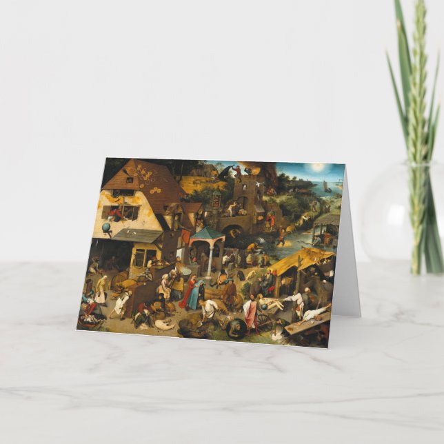 Tarjeta Proverbios de Bruegel Netherlandish (Anverso)