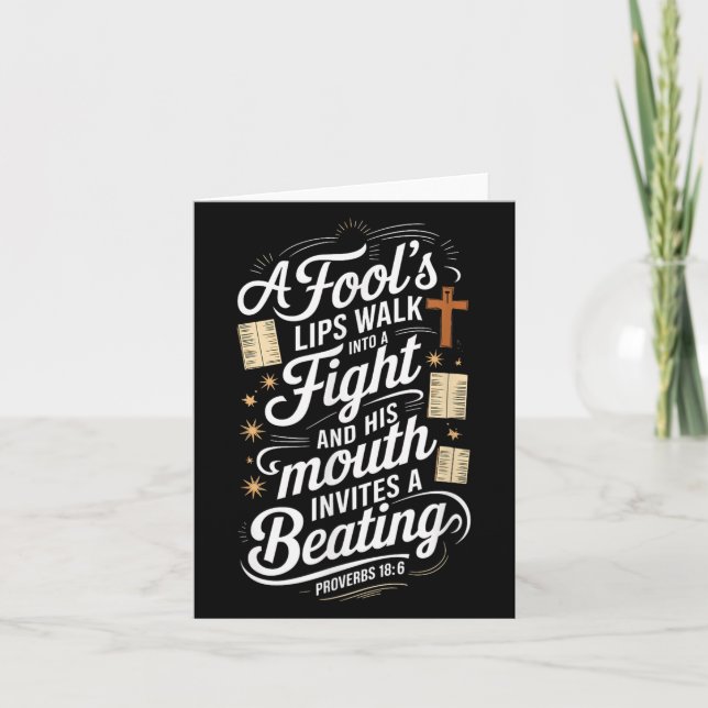 Tarjeta Proverbs 18 6 _ Bible Verse  (Anverso)