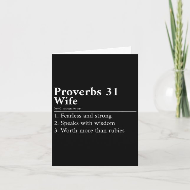 Tarjeta Proverbs 31 Wife Definition  (Anverso)