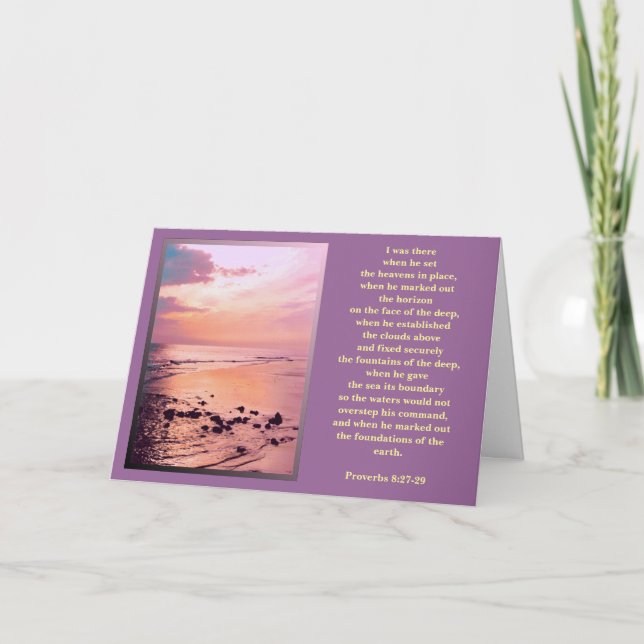 Tarjeta Proverbs 8:27-29 "I was there..." CARD (Anverso)