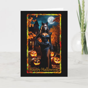 Tarjeta Prowling Kitty Costume Halloween Card