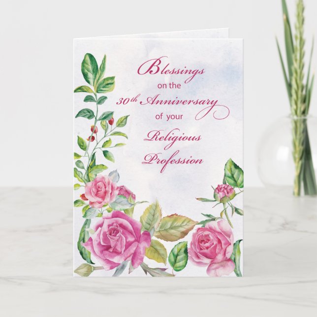 Tarjeta Próximo 30 Aniversario de la Profesión Religiosa R (Anverso)