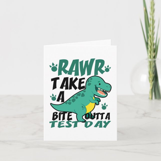 Tarjeta Prueba de examen de dinosaurio para estudiantes de (Anverso)