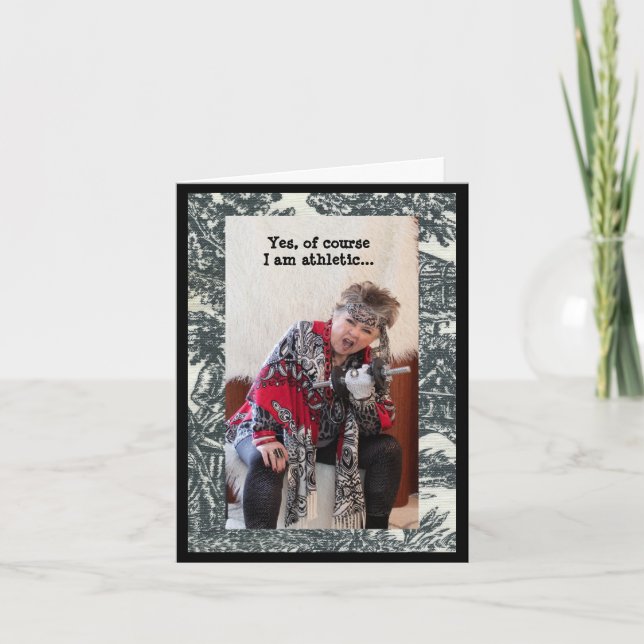 Tarjeta Prueba humorística de que soy atlético (Anverso)