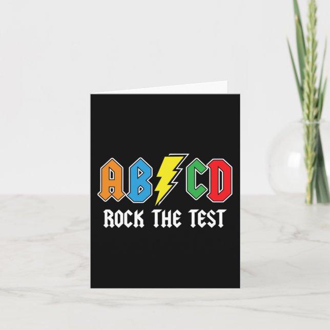 Tarjeta Pruebas Retro Abcd Rock El Día De La Prueba Divert (Anverso)