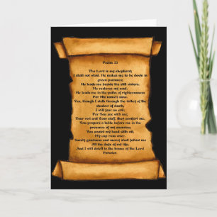 Tarjeta Psalm 23 on Old Scroll: Pastel Art: Sympathy