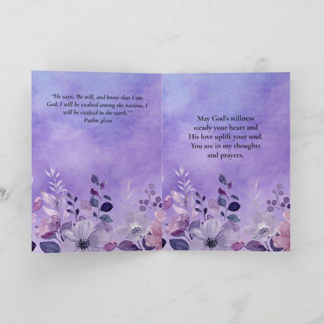 Tarjeta Psalm 46:10 Bible Verse (Interior)