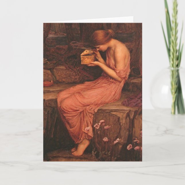 Tarjeta Psiche and Golden Box John William Waterhouse (Anverso)