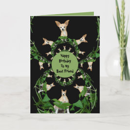 Tarjeta Psicodélico Beige Chihuahua Cumpleaños humorístico