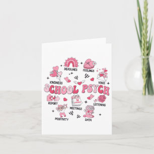 Tarjeta Psicóloga Escolar Groovy Mujeres San Valentín Retr