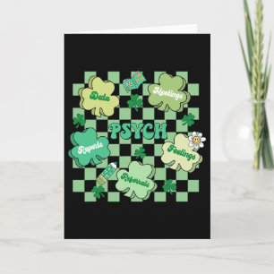 Tarjeta Psicólogo Escolar Retro Groovy Día de San Patricio