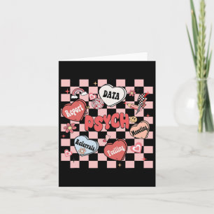 Tarjeta Psicólogo Escolar Retro Groovy Día de San Valentín