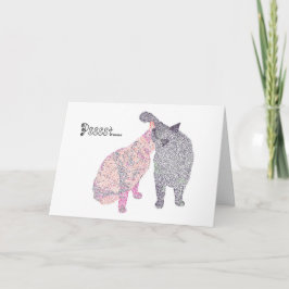 Tarjeta Psssst....Te quiero, con un beso de gato.