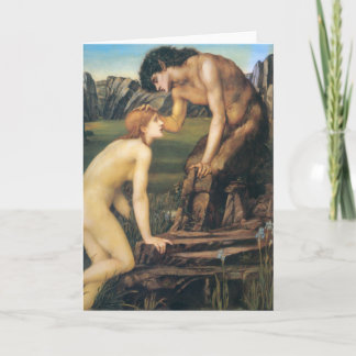 Tarjeta "Psyche and Pan", por Edward Burne-Jones