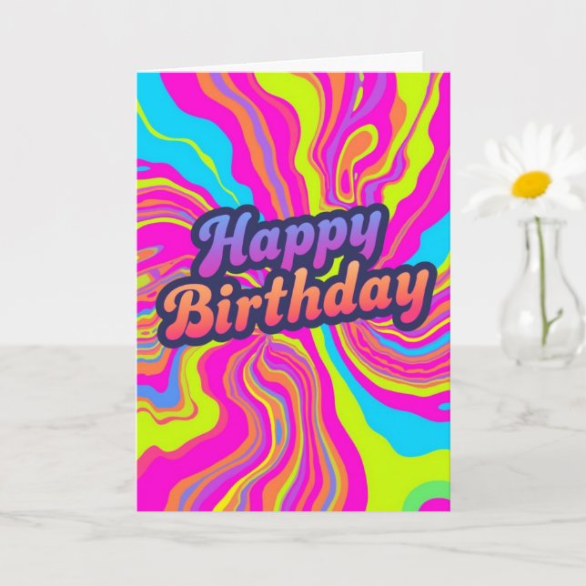 Tarjeta psychedelic birthday card (Planta pequeña)